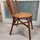 Vintage rattan and cane bistro chair
