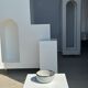 Small white glazed ceramic bowl black edges