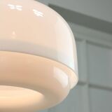 Italian White Medusa Pendant Brass Edition by Luigi Massoni for Guzzini, 1970s