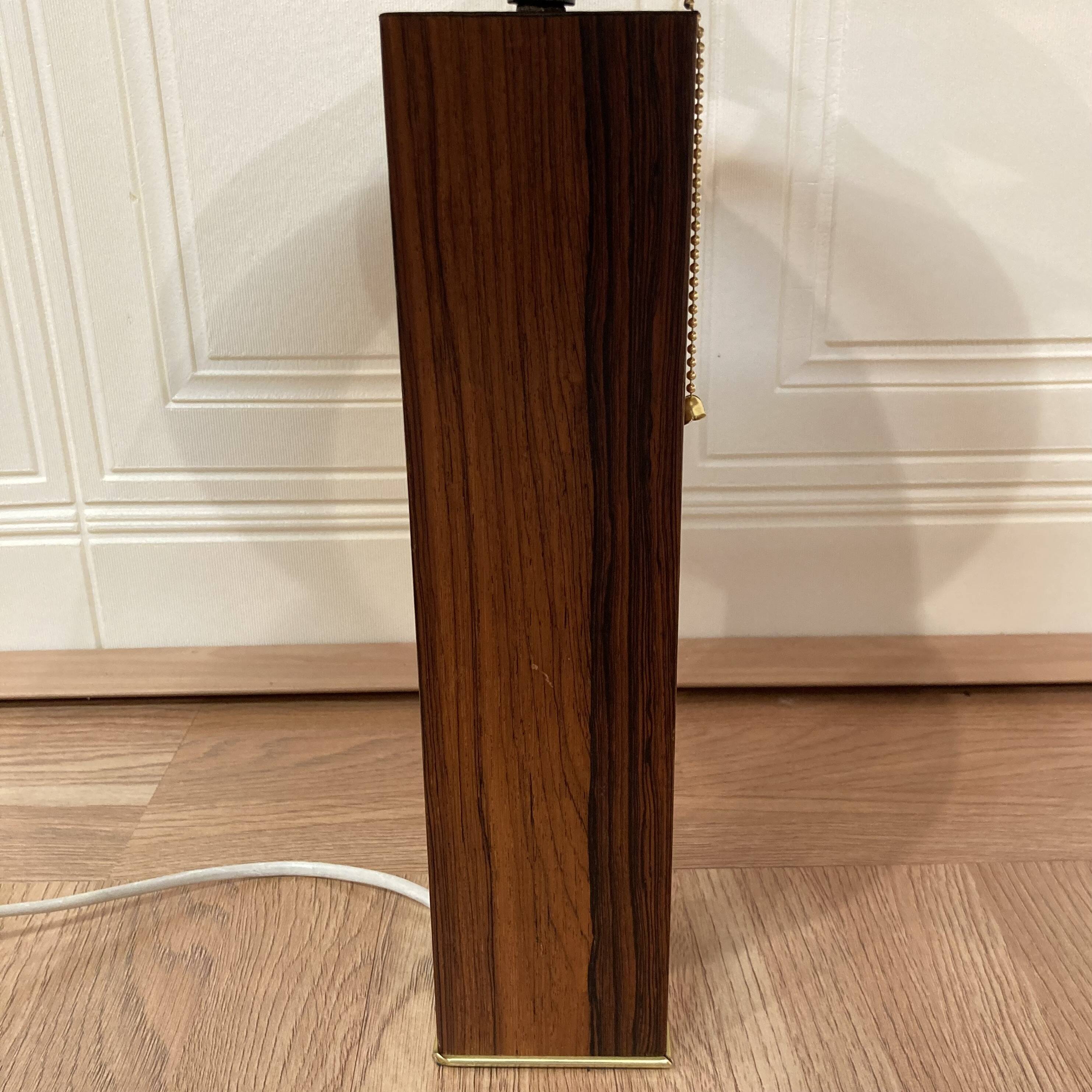LARGE ROSEWOOD LAMP SCANDINAVIAN DESIGN 1960.