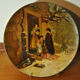 Alsatian terracotta dish painted decorative 19th century