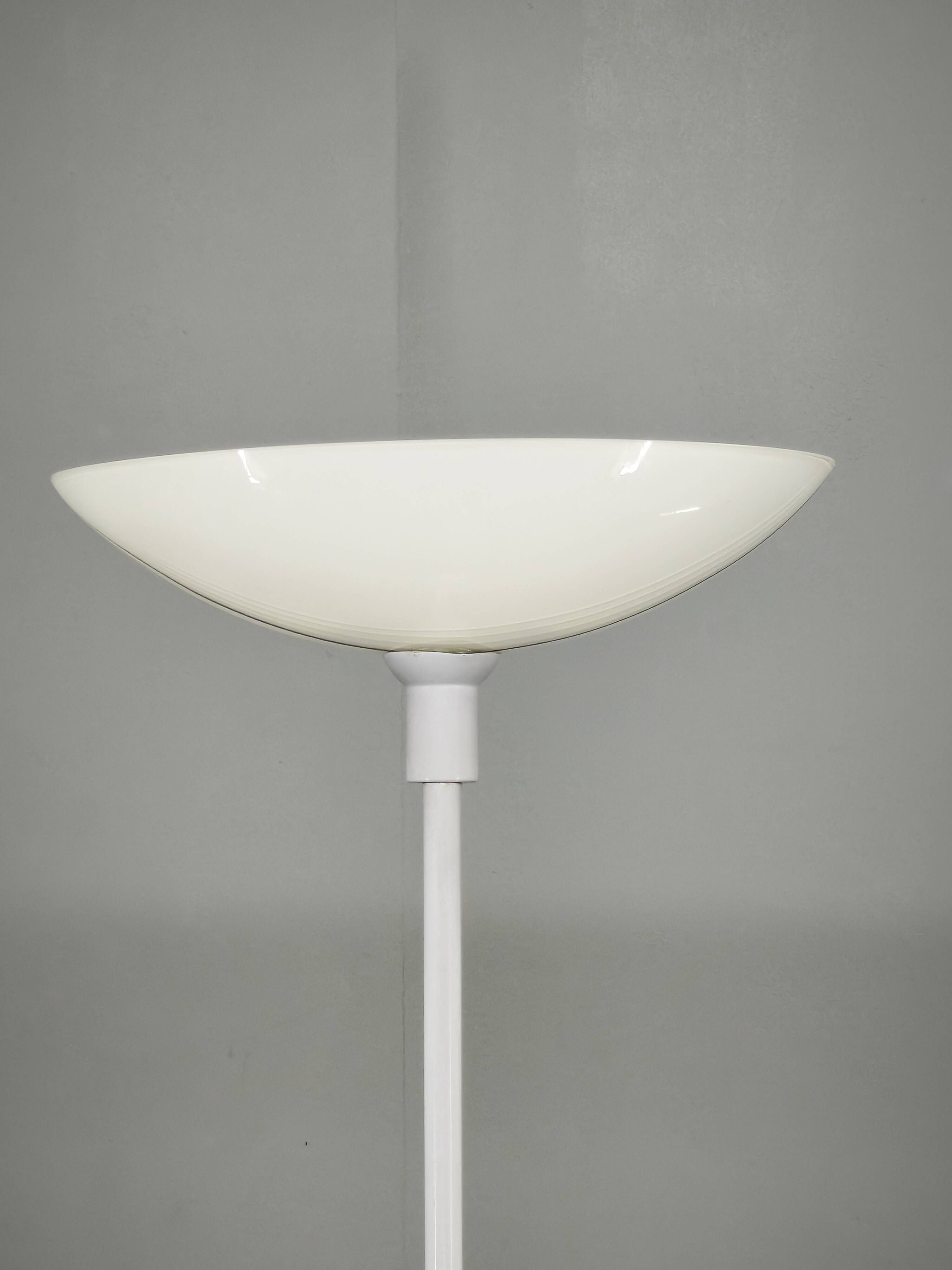 1970s Italian Murano Glass Dimmable Torchiere Floor Lamp