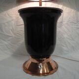 black and copper art deco lamp