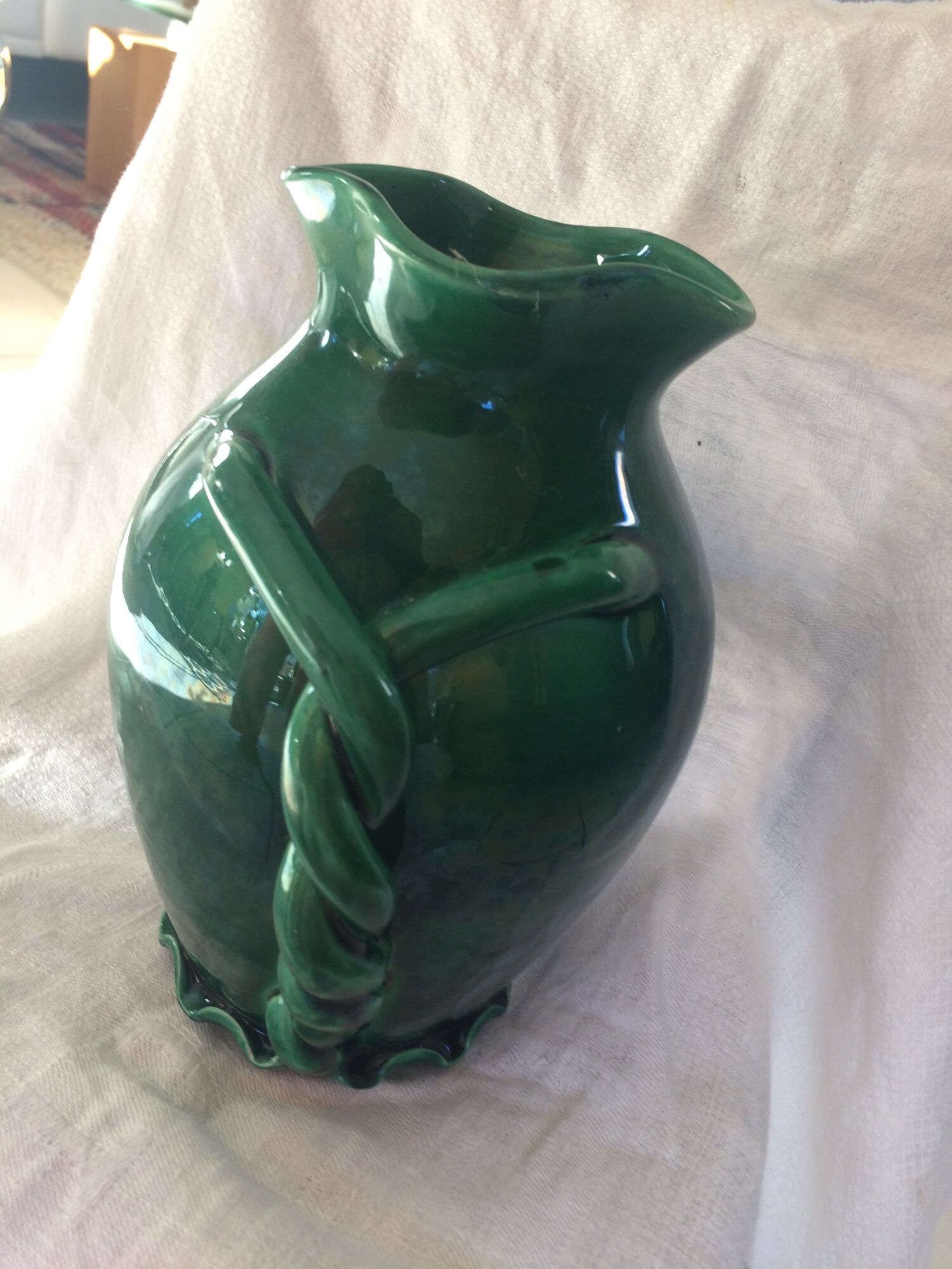 Green vase ceramic of the 1950s