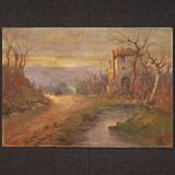 Italian landscape painting signed B. Ferrari from the 30s