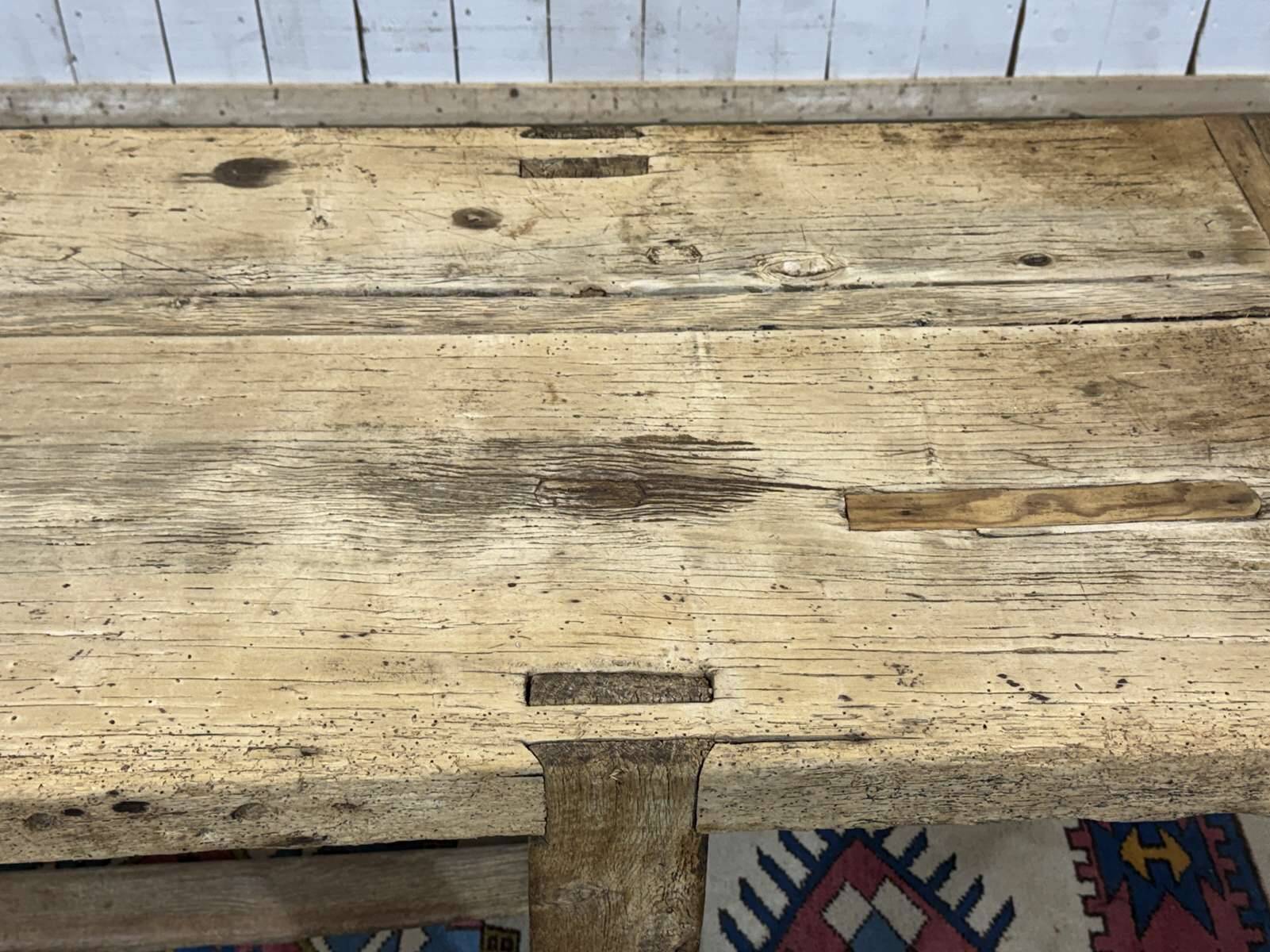 Console - raw oak carpenter's table from the 1930s