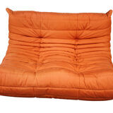 Modular 3 piece orange sofa by Michel Ducaroy for Ligne Roset