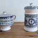 Vintage ceramic soup tureen from Tunisia – 1970s – Blue and t