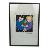 Sandra Magsamen, Love makes the world go round, mixed media, c. 1990