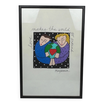 Sandra Magsamen, Love makes the world go round, mixed media, c. 1990