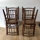 set of 4 bistro chairs in turned wood and canework stamped early 20th century