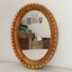 Miroir ovale italien vintage en bois doré