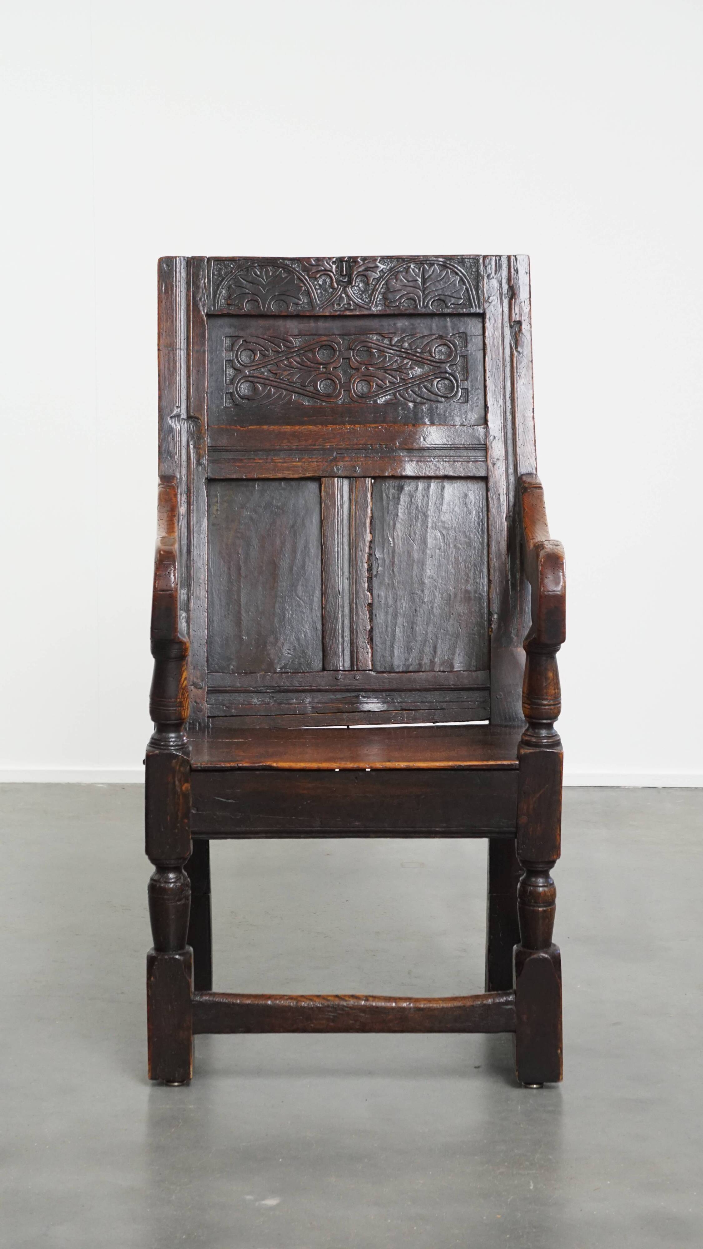 Antique Oak Wainscot Chair / Side Chair from the 17th Century