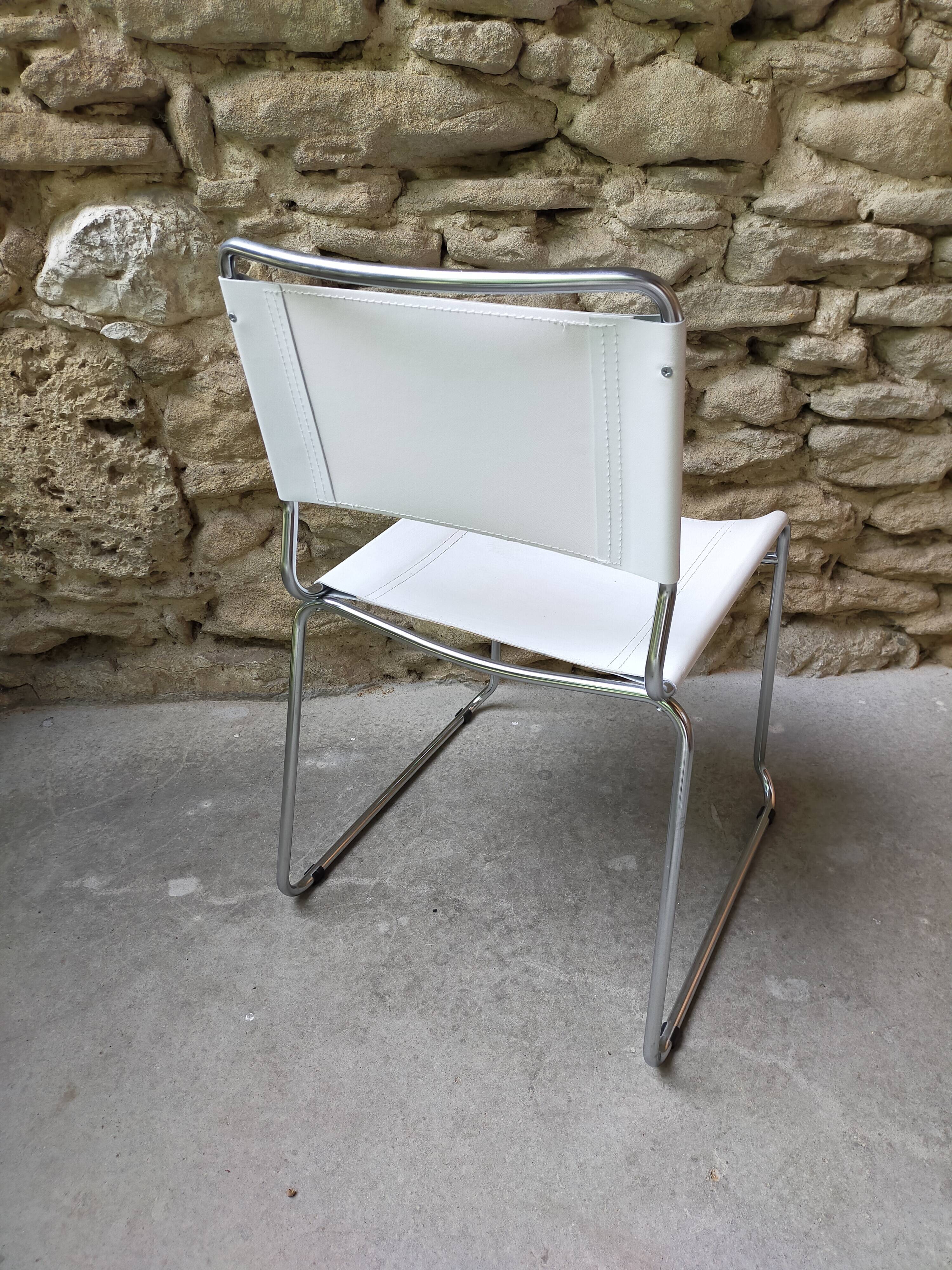 Lot of 6 chrome metal chairs