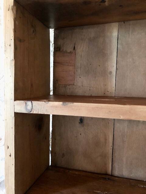 Antique wooden craft shelf