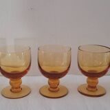 Verres à pied 70's ambré