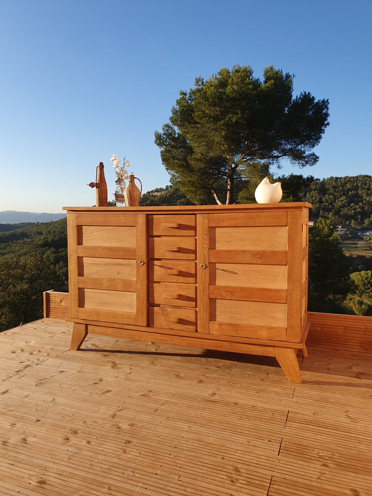 Buffet vintage pieds compas René Gabriel