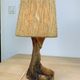 Brutalist lamp olive wood and organic style rope