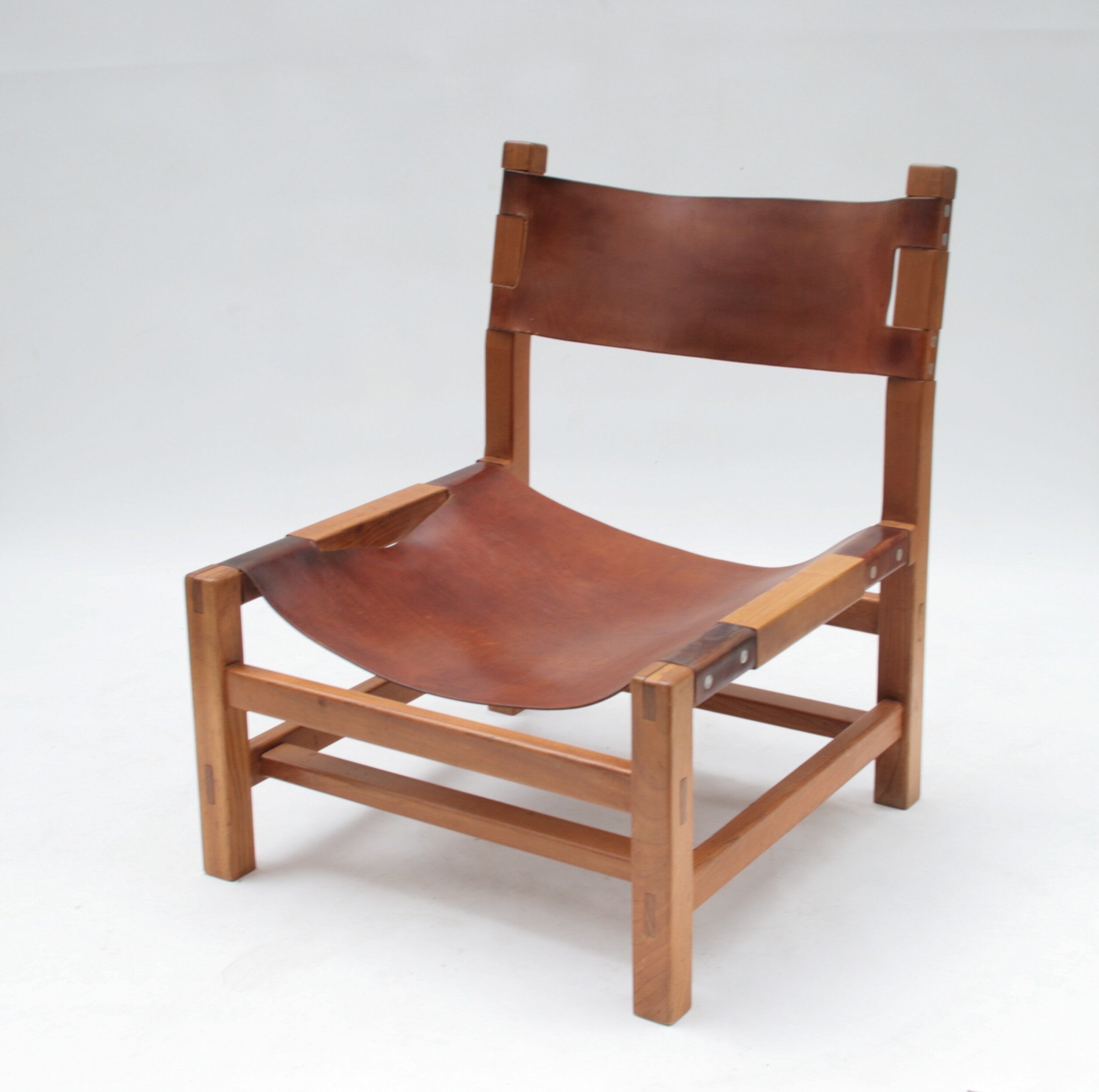 Pair of elm and leather heaters by Maison Regain, 1960s