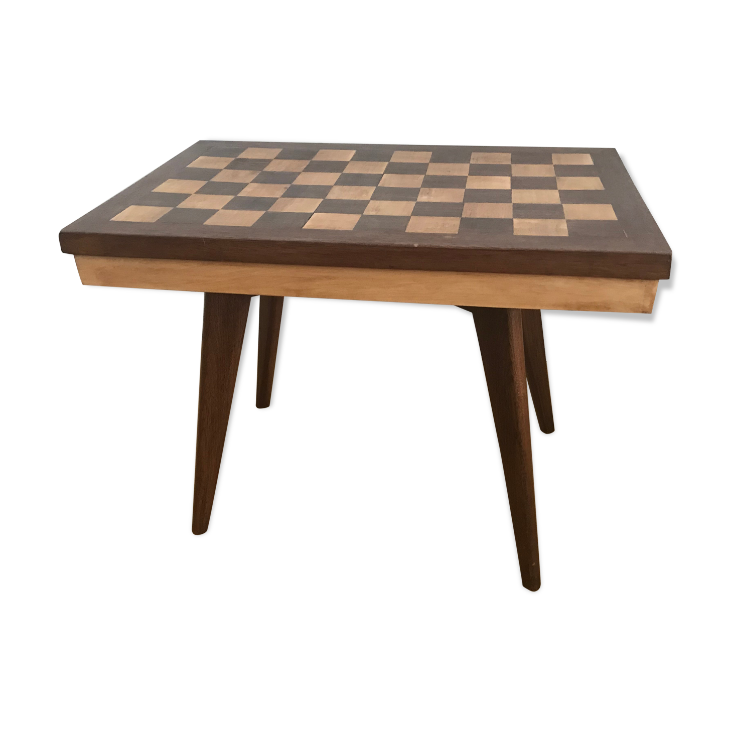 Side table with checkerboard pattern circa 1950