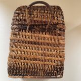 Asian rattan basket with lid 23×18 cm