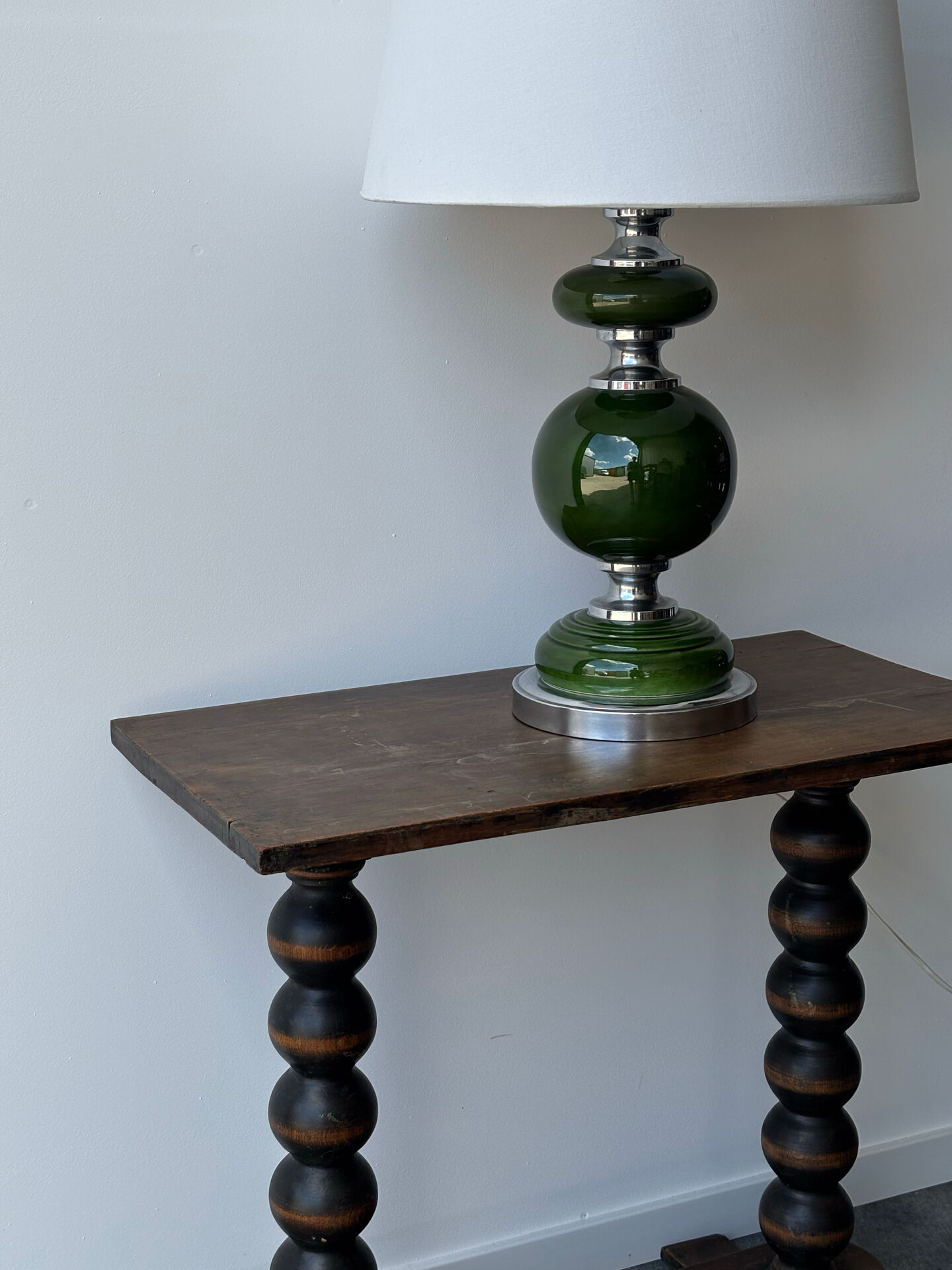 Space Age lamp in ceramic and metal 1960