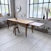 Table de ferme merisier pieds galbés XIXème