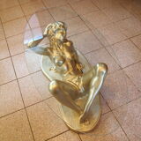 coffee table with glass plate - Resin/Polyester