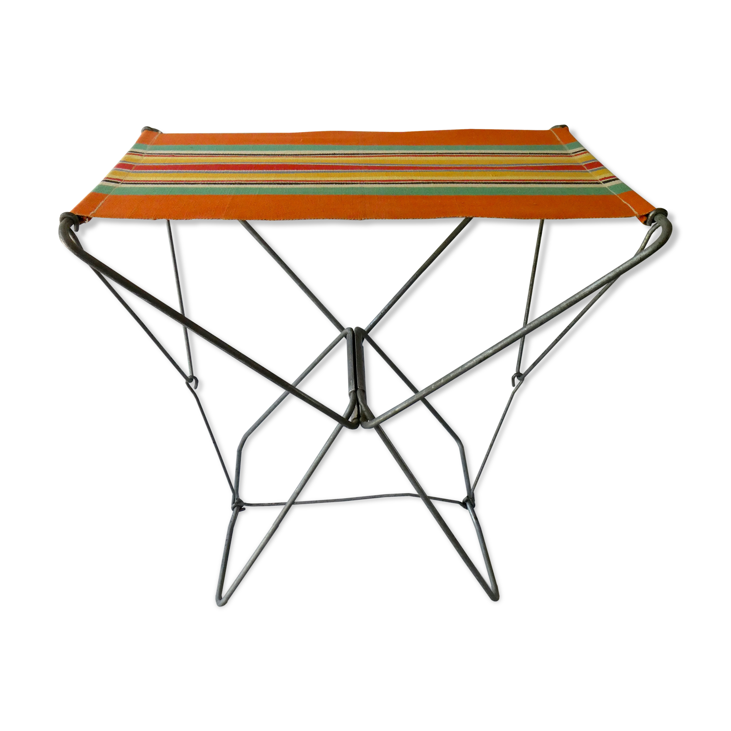 Metal folding and striped canvas, 70s