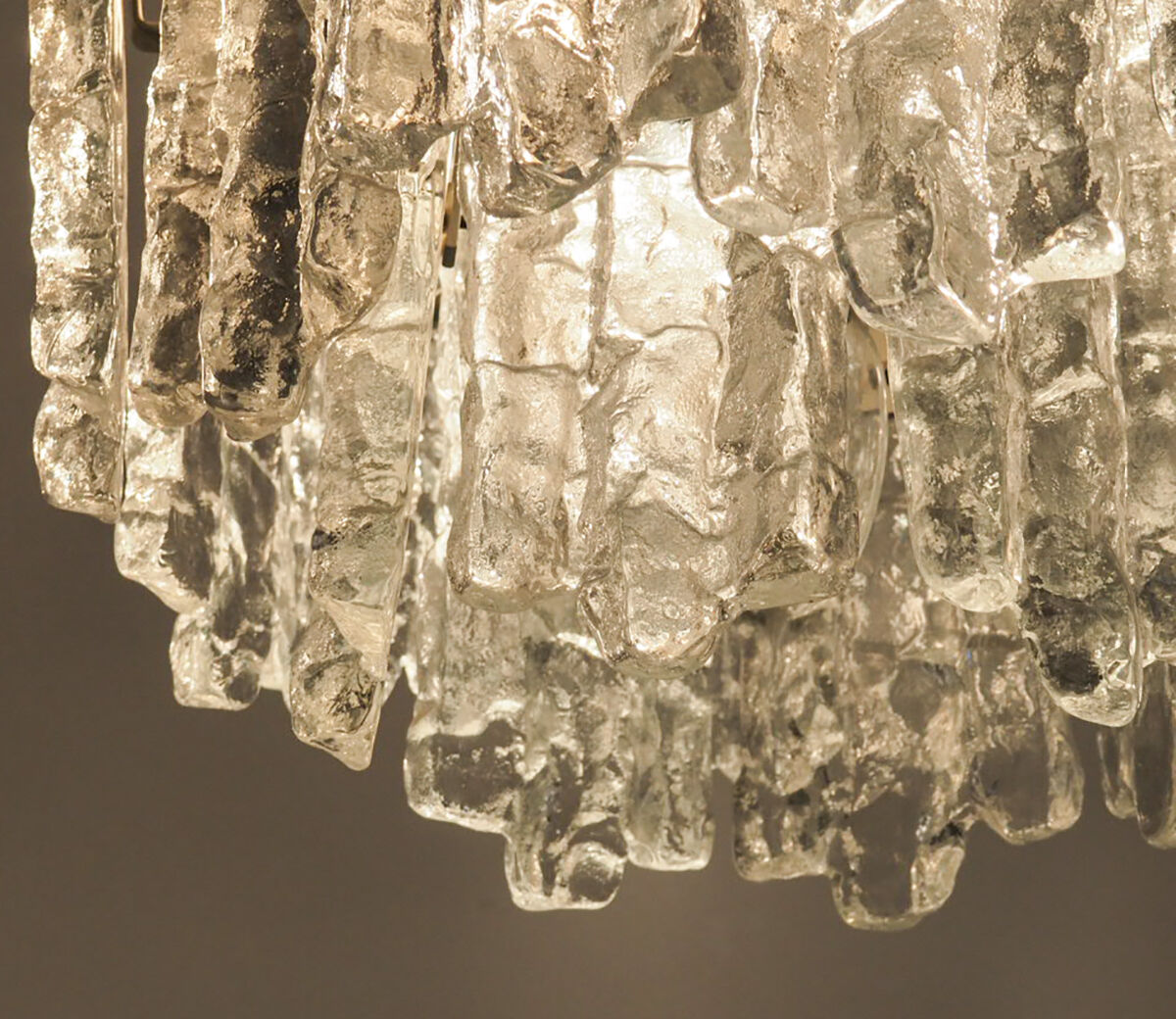 Ice Glass Chandelier by J. T. Kalmar for Kalmar Franken KG, 1960s