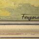 Landscape painting HST signed Feugerole, "Surroundings of Digne", 41x51cm