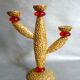 Candle holder in gilded bronze and resin by Richard Lauret for Fondica. France 1990s