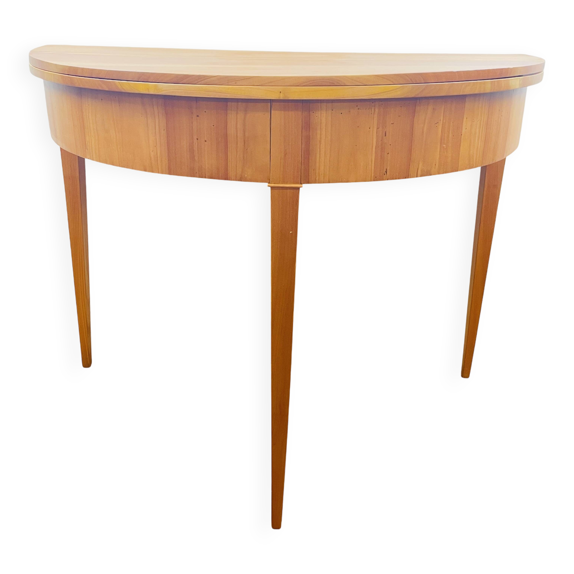 Biedermeier half-moon folding table in blond wood