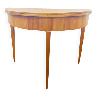 Biedermeier half-moon folding table in blond wood