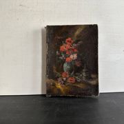 Miniature still life, oil painting signed from the 19th century, French school.