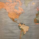 Large Vintage New World School Map