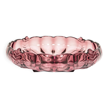 Vintage light purple glass decorative plate, Italy, 1960s.