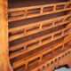 Vintage wood cabinet, high shelf, kitchen storage, countryside