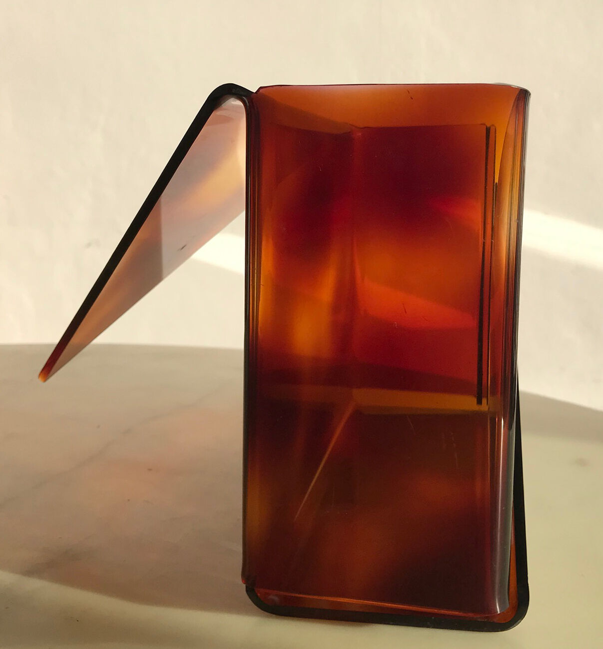 Revised door or document holder in smoked plexiglass from the 1970s