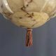 Art Deco Hanging Light with Wrapped Stem, Marble Effect, Metal and Brass - 1930s