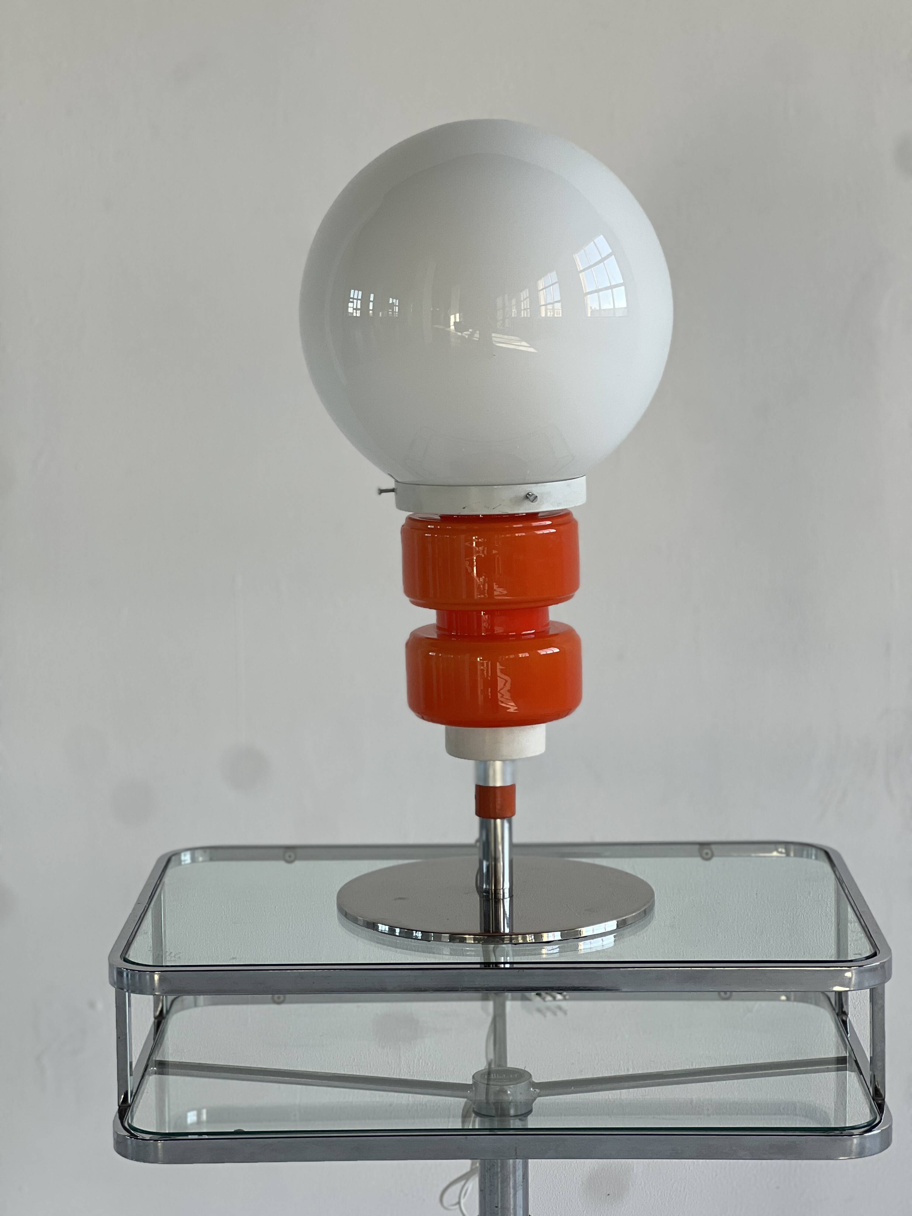 Italian Orange And Metall Floor Lamp, Italy, 1970's