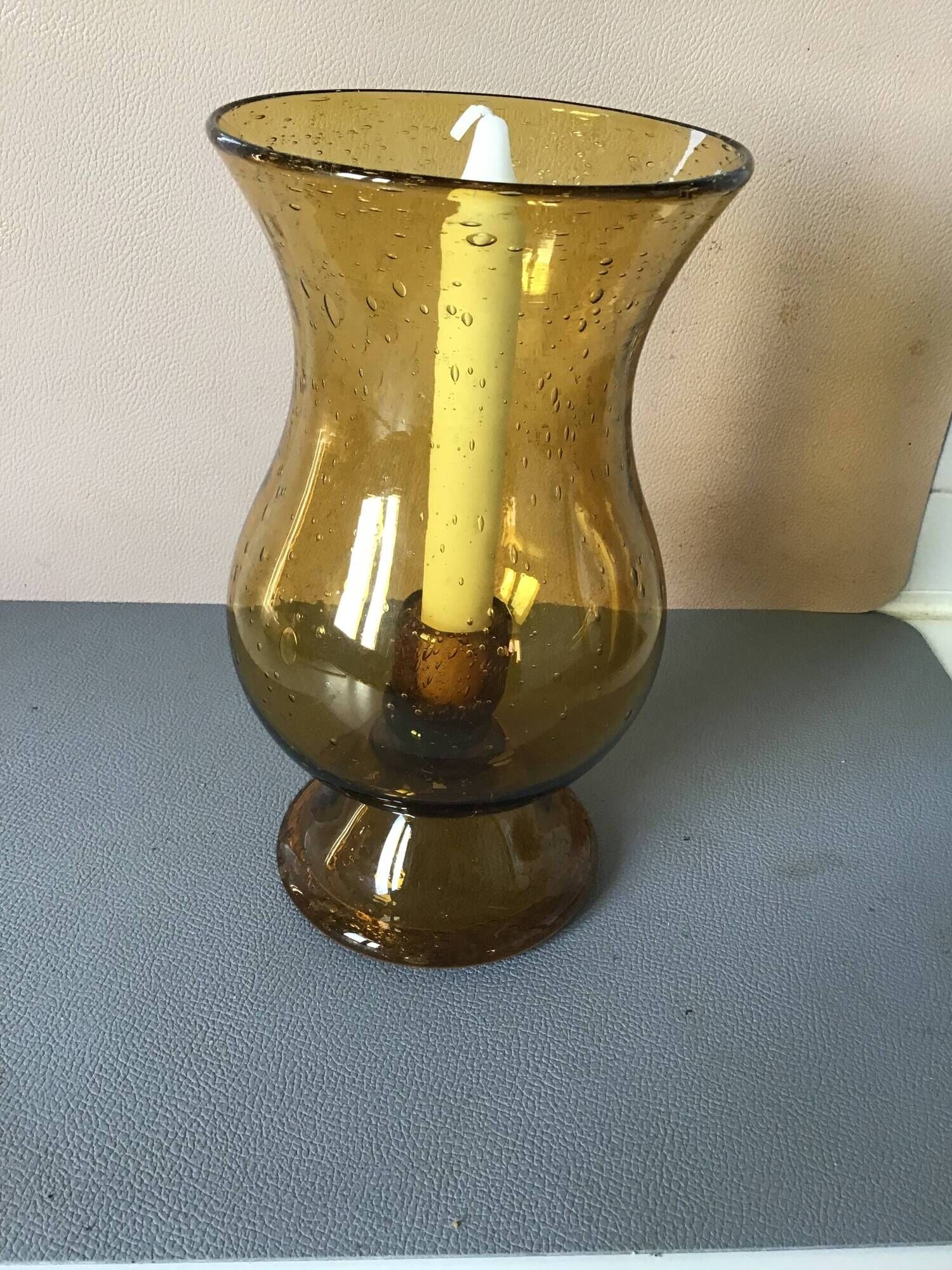 Glass photophore Sufi bubble Biot large 'amber model'