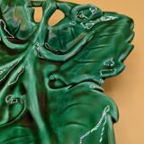 Square dish, french royal barbotine leaf