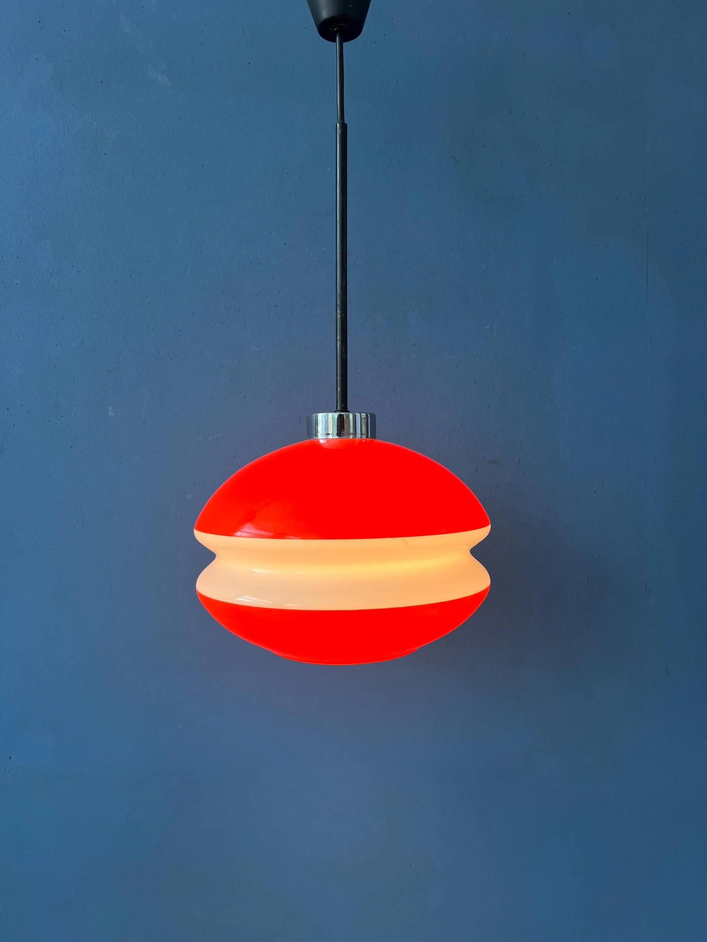 Vintage orange glass pendant light Peill & Putzler
