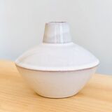 White enamelled terracotta vase