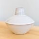 White enamelled terracotta vase