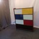 Display cabinet in the style of mondrian
