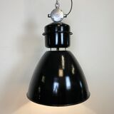 Black industrial factory lamp from Elektrosvit, 1960s