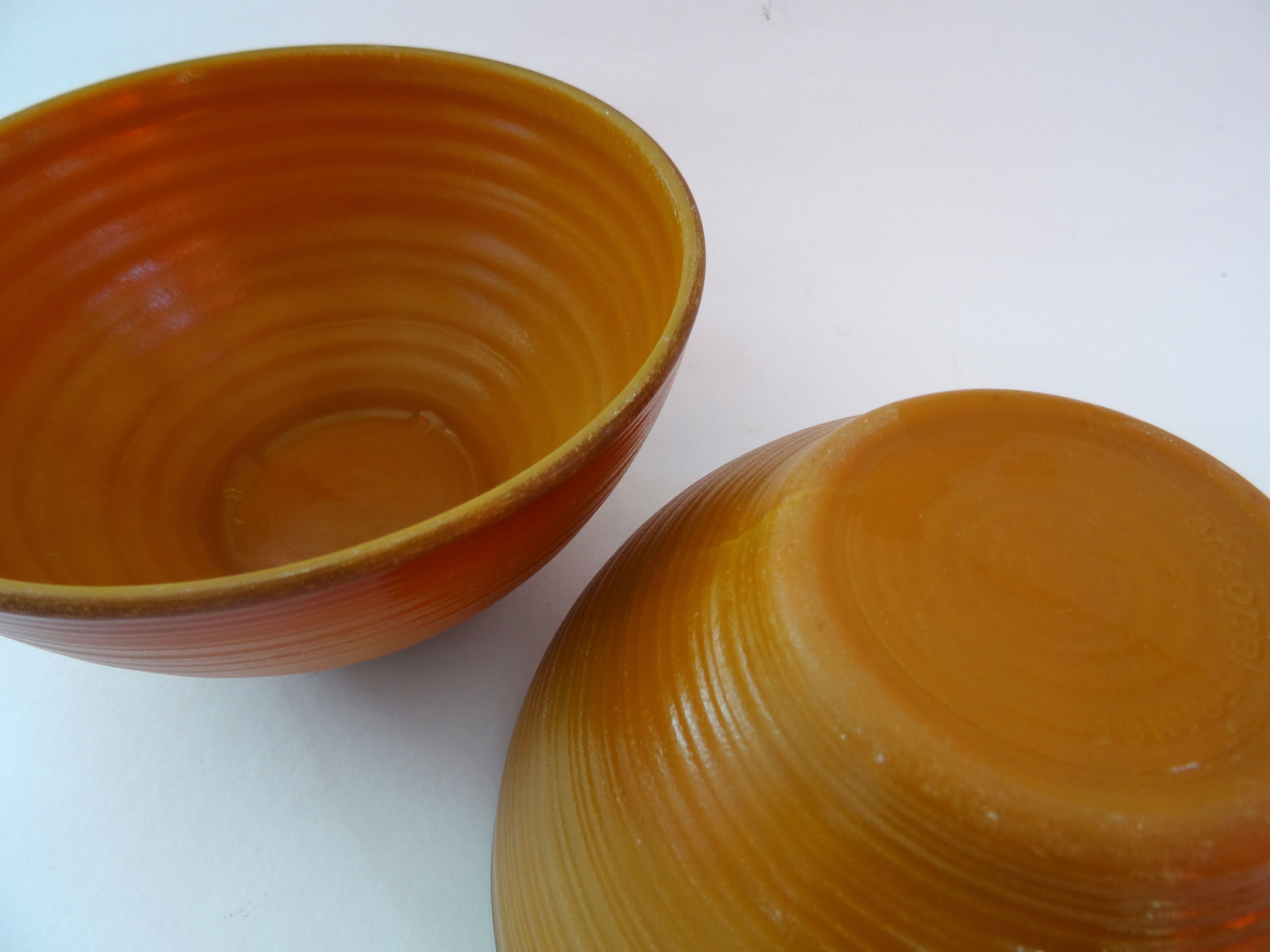 Brown arcopal bowls