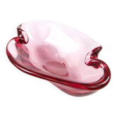 Mid-century modern fruit bowl, glass, Val Saint Lambert, Belgium, 1950s